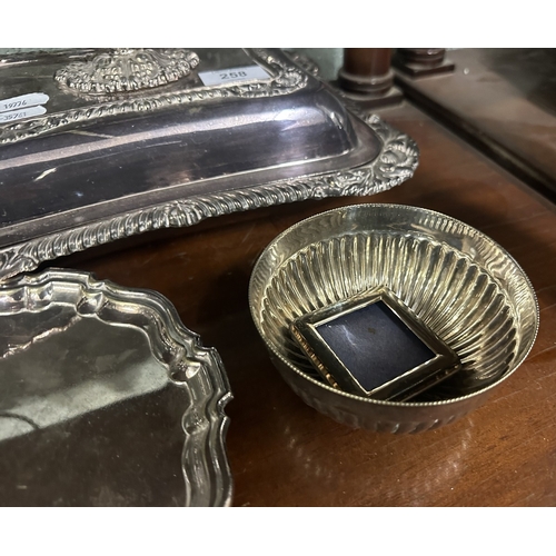 258 - Collection of silver plate to include Mapin & Webb, William Hutton and A Marcus & Co salver
