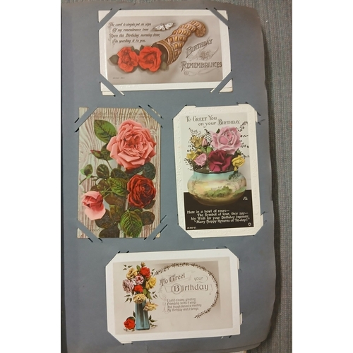 281 - Good collection of postcards/birthday postcards, silk cards both loose and in albums