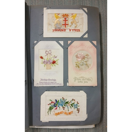 281 - Good collection of postcards/birthday postcards, silk cards both loose and in albums