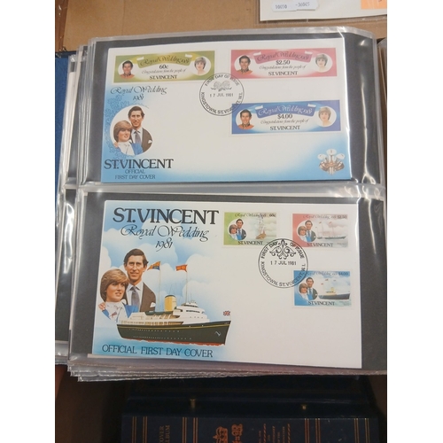 298 - Stamps -&nbsp;WORLD Box&nbsp;of covers in 3 albums including 1978 and 1981 Omnibus issues. Packets w... 