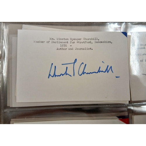 313 - Autograph album (inc WINSTON CHURCHILL) collected throughout the 1970s featuring over 150 autographs... 
