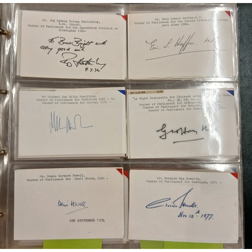 313 - Autograph album (inc WINSTON CHURCHILL) collected throughout the 1970s featuring over 150 autographs... 