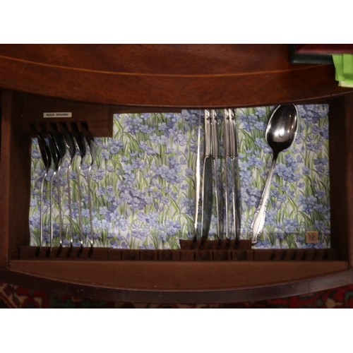 316 - Cutlery table with cutlery - Approx W:104cm D:46cm H:78cm