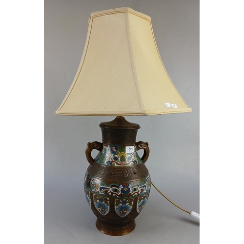 324 - Cloisonne lamp - Approx H: 70cm