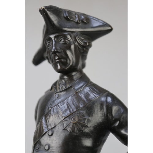 325 - Bronze statue of Frederick the Great of Prussia - Foundry marked to base  - Approx H: 51cm