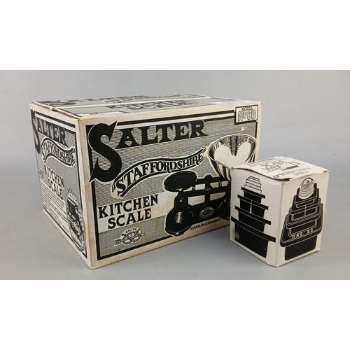 341 - Traditional kitchen scales - Salter Staffordshire model 60 together with sets of metric and imperial... 