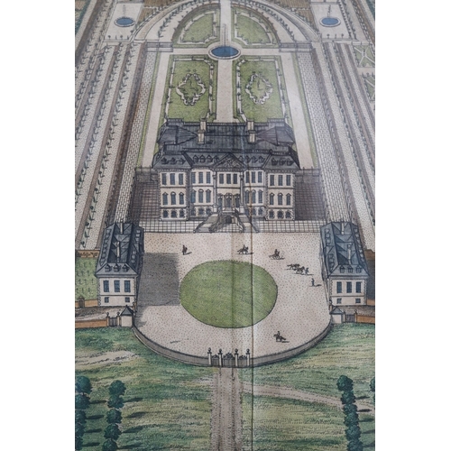 365 - Framed tinted lithograph of Ragley Hall in the county of Warwick the seat of Popham Connay esq