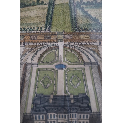 365 - Framed tinted lithograph of Ragley Hall in the county of Warwick the seat of Popham Connay esq
