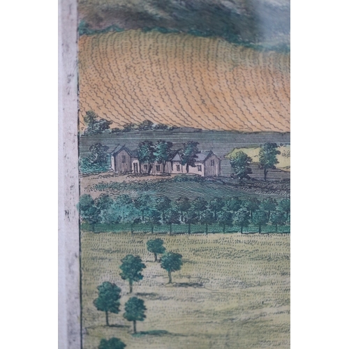 365 - Framed tinted lithograph of Ragley Hall in the county of Warwick the seat of Popham Connay esq