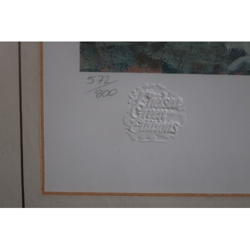 366 - Signed and blind stamped L/E print 572/800 - 'Dawn Run' by Claire Eva Burton