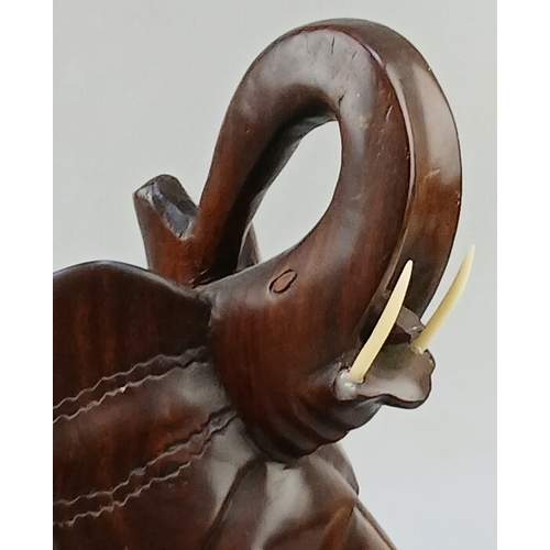374 - Heavy carved elephant&nbsp;- Approx H: 49cm