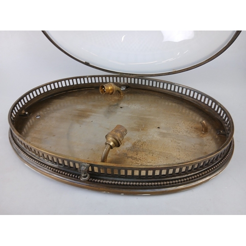 392 - Early 20th-century brass gallery / bulkhead light, possibly marine or commercial in origin - Approx ... 