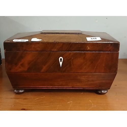 448 - Mahogany tea caddy