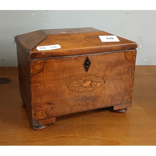 449 - Inlaid tea caddy
