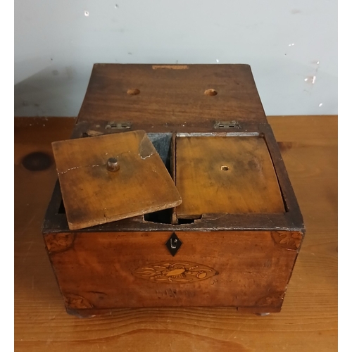 449 - Inlaid tea caddy