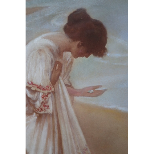 452 - Print of 'The Sea Hath it’s Pearls' by William H. Margetson 1897, in circular frame