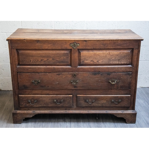482 - Antique oak Lancashire mule chest - Approx W: 145cm D: 60cm H: 104cm