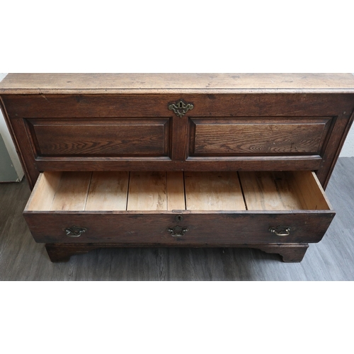 482 - Antique oak Lancashire mule chest - Approx W: 145cm D: 60cm H: 104cm