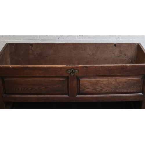 482 - Antique oak Lancashire mule chest - Approx W: 145cm D: 60cm H: 104cm
