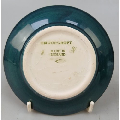 492 - William Moorcroft bud vase and pin dish - Finch pattern by Sally Tuffin