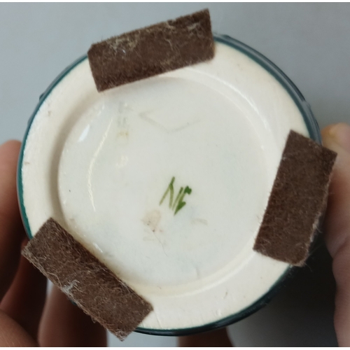 492 - William Moorcroft bud vase and pin dish - Finch pattern by Sally Tuffin