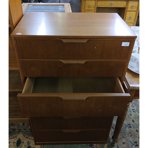 495 - Mid century chest of drawers - Approx W: 64cm D: 41cm H: 102cm