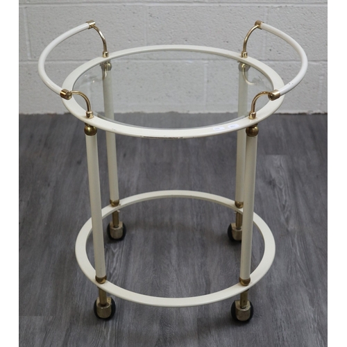 509 - Orsenigo Fratelli drinks trolly - Approx height to glass top 59cm to handles 67cm diameter 54cm