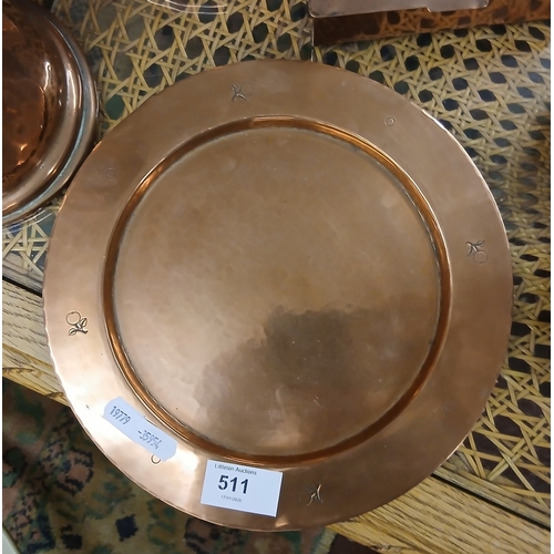 511 - Collection of copper items to include Birmingham Guild
