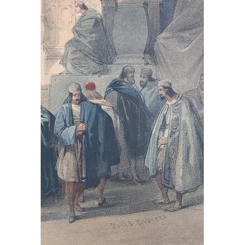 534 - Lithograph of the Church of the Holy Sepulchre with newspaper backing dated April 25th 1863