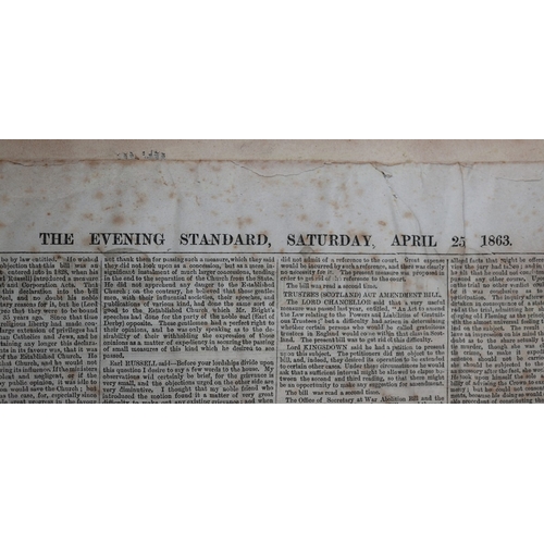 534 - Lithograph of the Church of the Holy Sepulchre with newspaper backing dated April 25th 1863