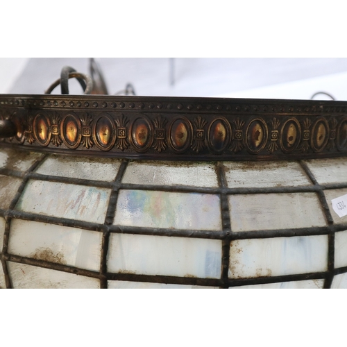 550 - Pair of large Tiffany style teardrop dome ceiling lights