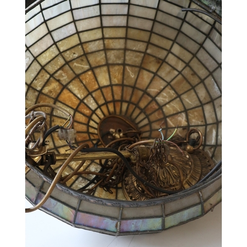 550 - Pair of large Tiffany style teardrop dome ceiling lights