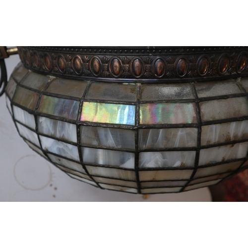 550 - Pair of large Tiffany style teardrop dome ceiling lights