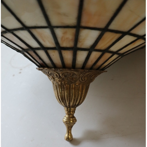 550 - Pair of large Tiffany style teardrop dome ceiling lights