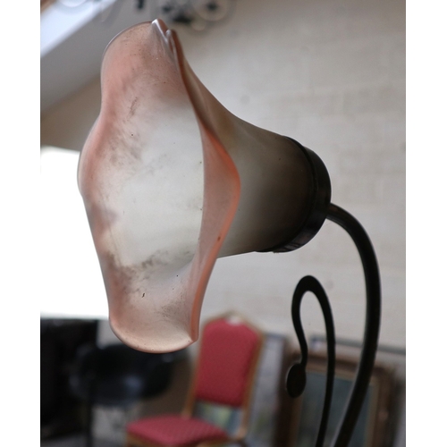 550 - Pair of large Tiffany style teardrop dome ceiling lights