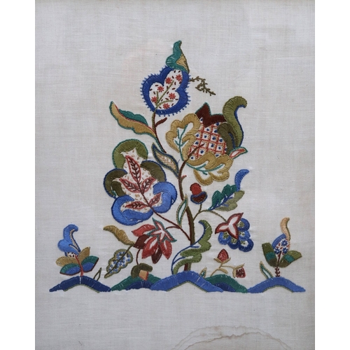 564 - 2 wooden framed firescreens - crosspoint image and embroidered image