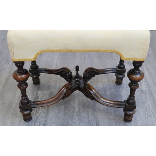 573 - Antique walnut turned stool