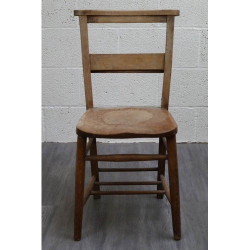 586 - Set of 4 chapel/church chairs with bible rack to the rear