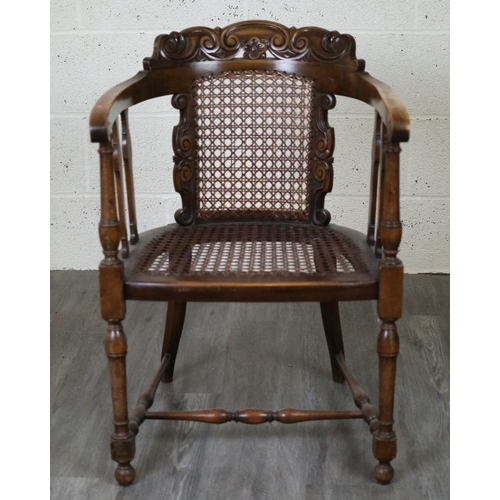 588 - Carved bergere captains chair&nbsp;