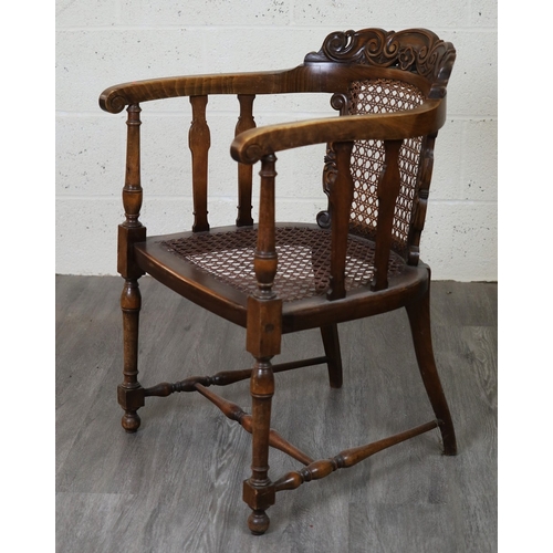 588 - Carved bergere captains chair&nbsp;