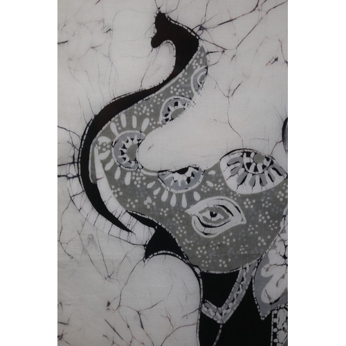 602 - Pair of Sri Lankan Elephant framed Batik's