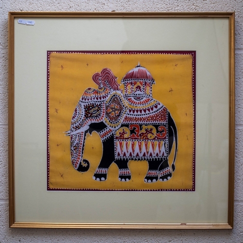 602 - Pair of Sri Lankan Elephant framed Batik's