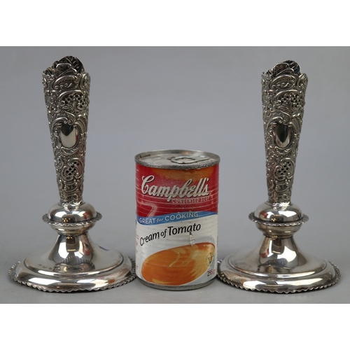 8 - Pair of hallmarked silver vases - Approx 230g