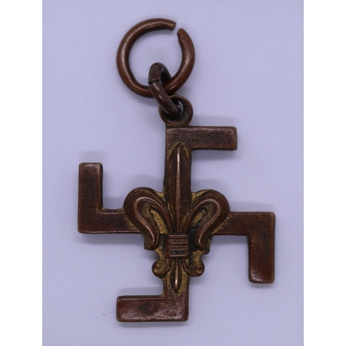 85 - Scouts swastika Fylfot Thanks pendant