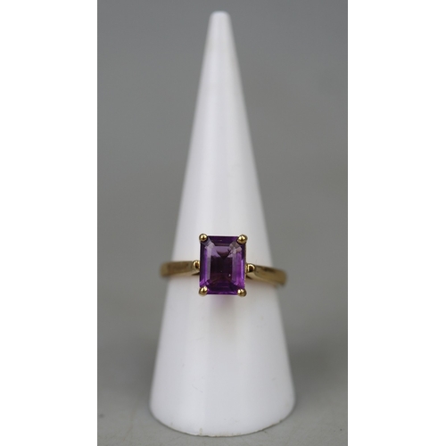 106 - Gold on silver amethyst ring
