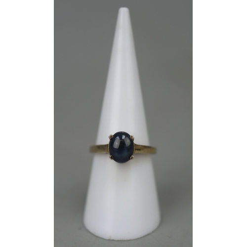 108 - Gold on silver star sapphire ring