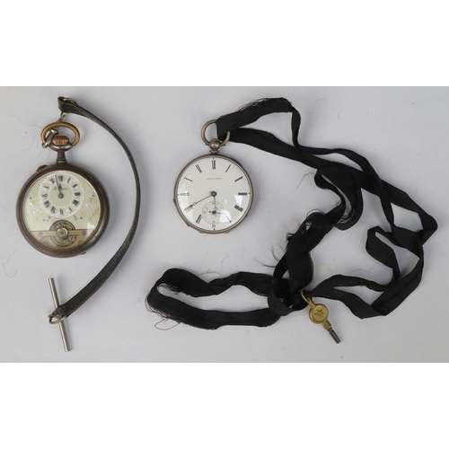 154 - 2 vintage pocket watches to include 1 silver cased