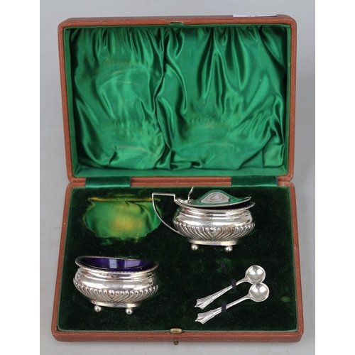 17 - Hallmarked silver part cruet set