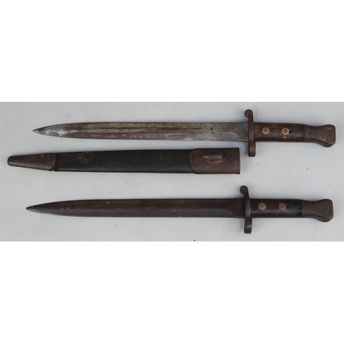 207 - 1888 pattern Lee Metford Enfield bayonet (Boer War type) made by Wilkinson, issue date 1891 with lea... 