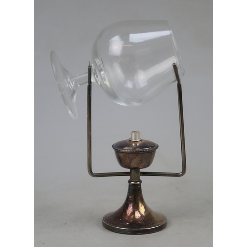 263 - Interesting brandy warmer with brandy glass